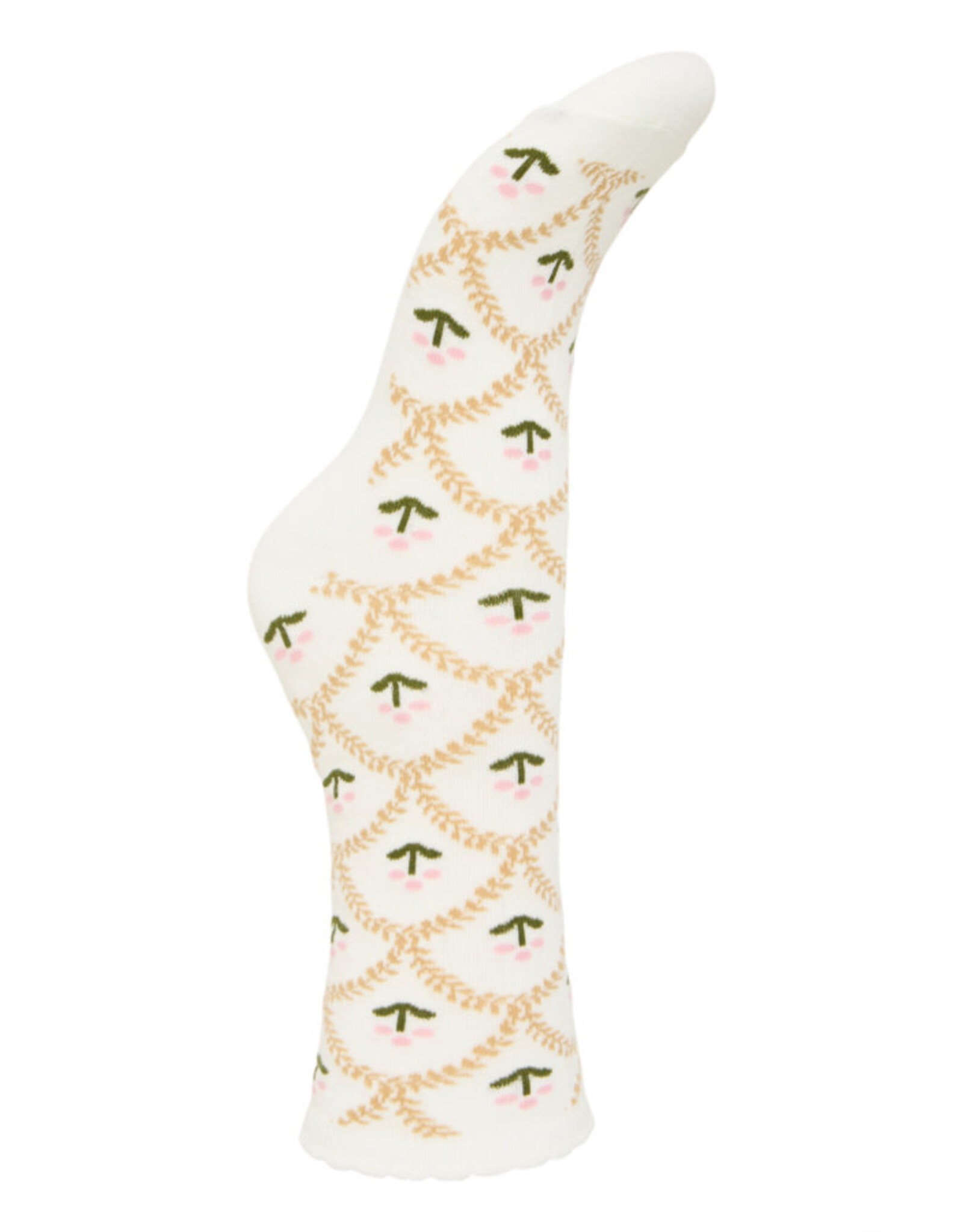 ICHI ICHI - Floral Socks (Travertine)
