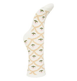 ICHI ICHI - Floral Socks (Travertine)