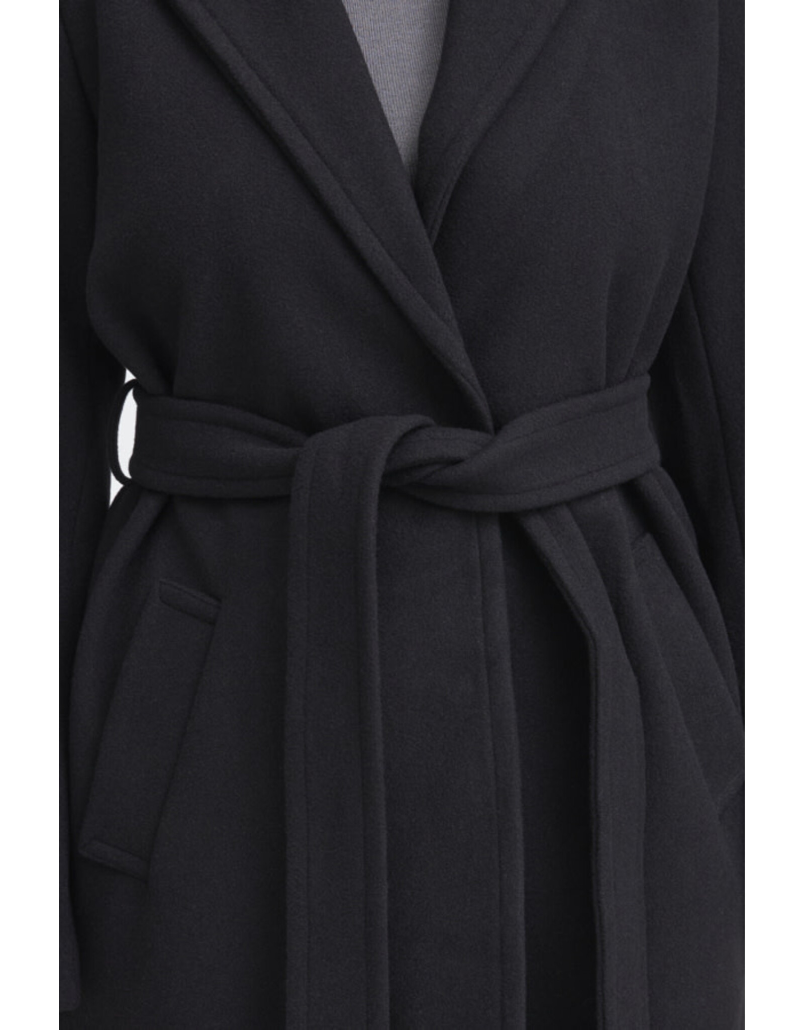 ICHI ICHI - Jannet Belted Long Coat (Black)