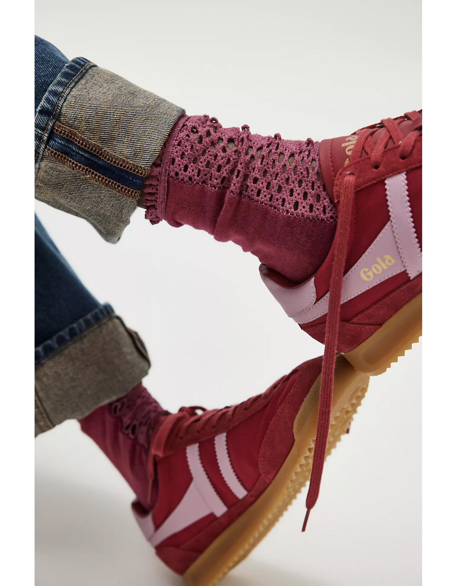 Free people Free People - Rubies Crochet Socks (Deep Sea Burgundy)