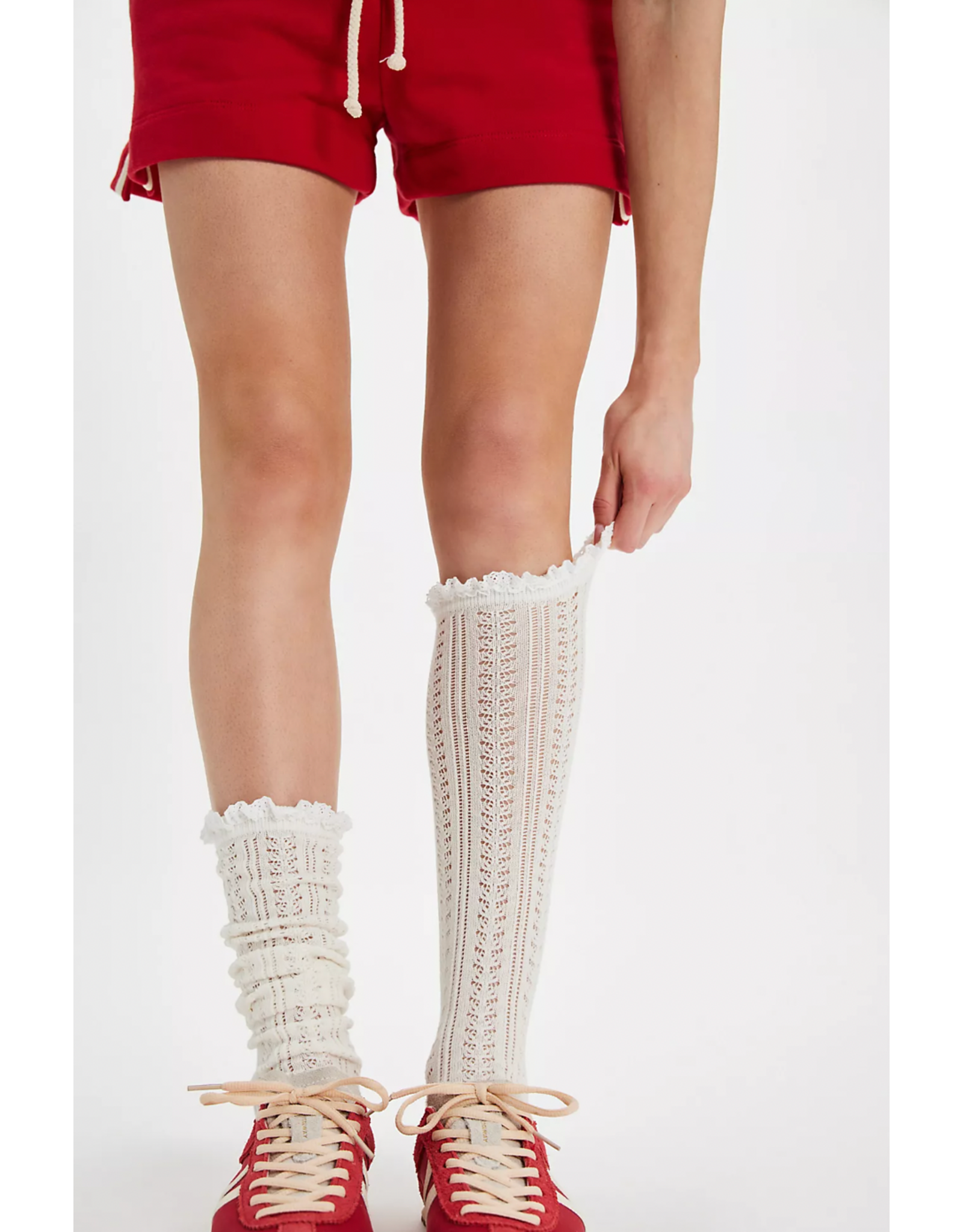 Free people Free People -  Misty Net Pointelle Tall Socks (Cream)