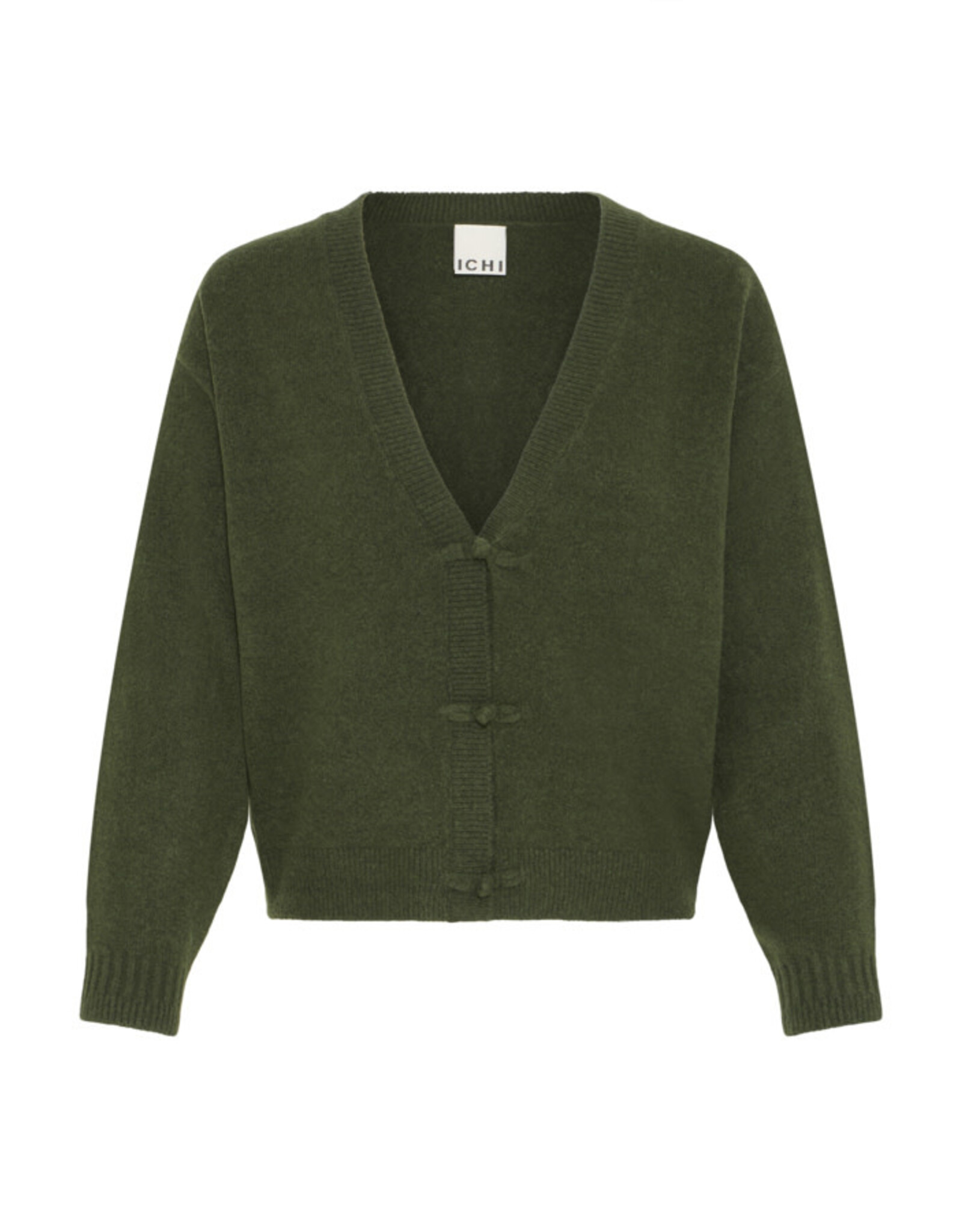 ICHI ICHI - Dasila V Neck Cardigan (Rifle Green)