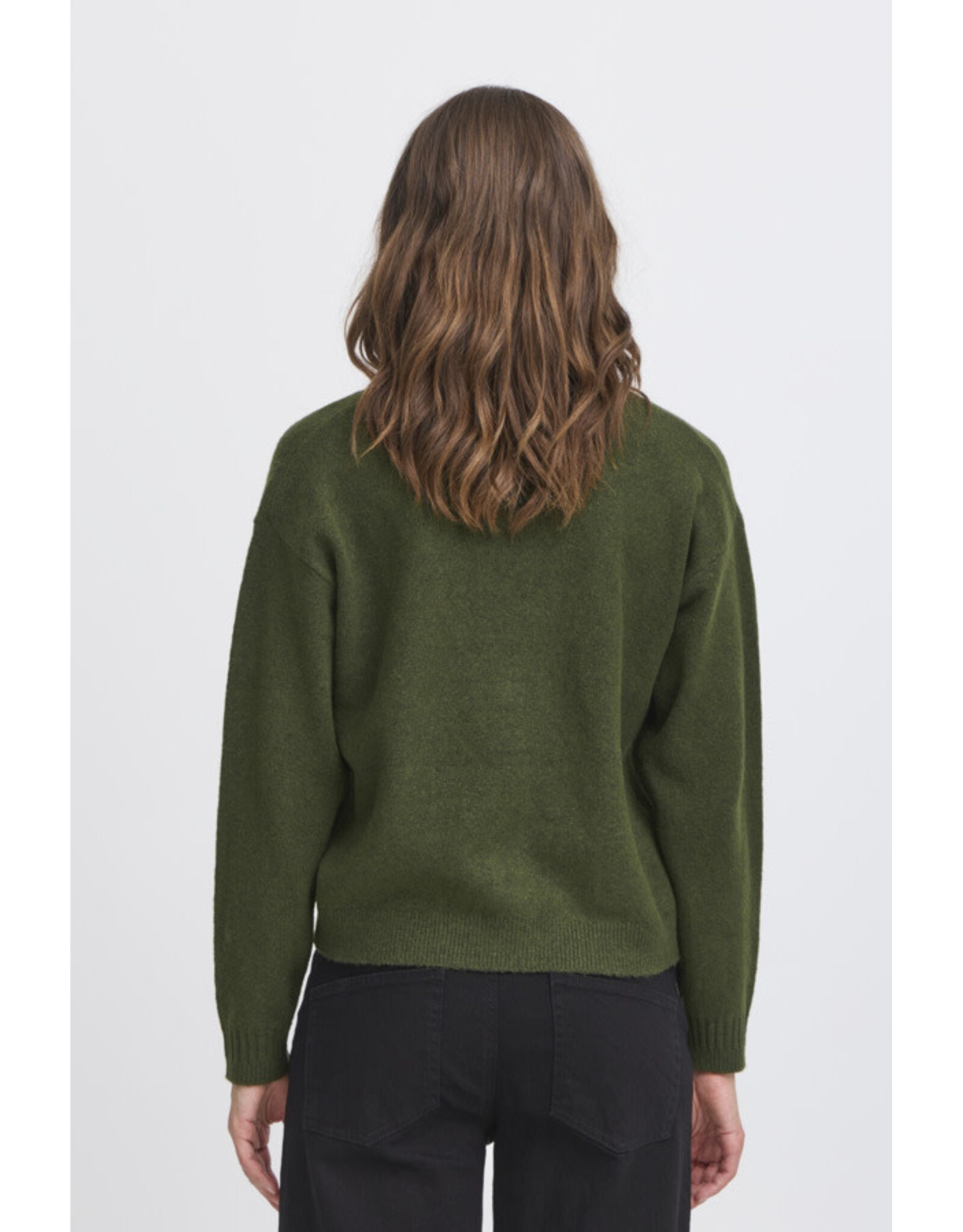 ICHI ICHI - Dasila V Neck Cardigan (Rifle Green)