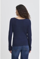 ICHI ICHI - Mafa Knit Top with Bow Details (Total Eclipse) ICHI ICHI - Mafa Knit Top with Bow Details (Total Eclipse)