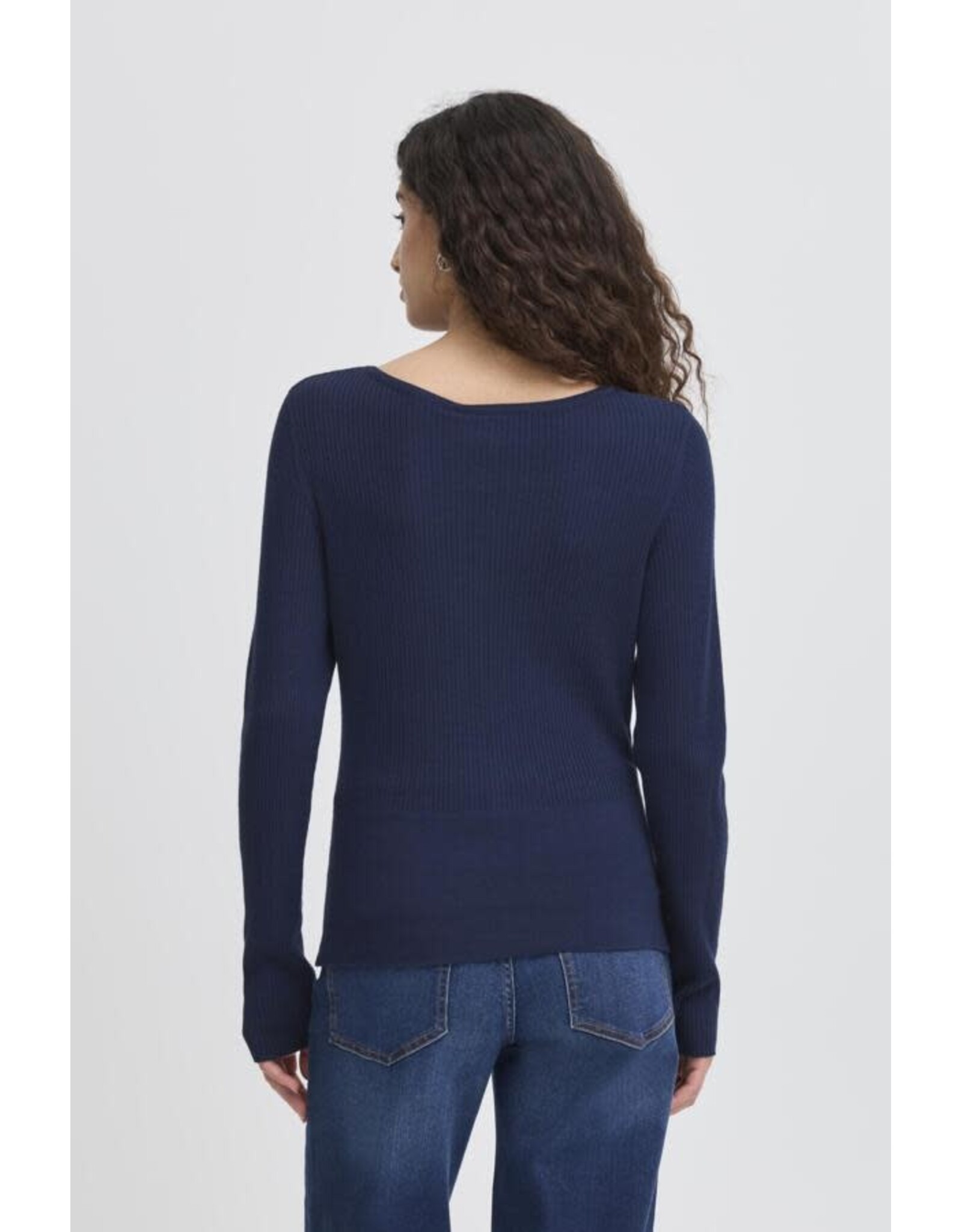ICHI ICHI - Mafa Knit Top with Bow Details (Total Eclipse)