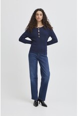 ICHI ICHI - Mafa Knit Top with Bow Details (Total Eclipse) ICHI ICHI - Mafa Knit Top with Bow Details (Total Eclipse)