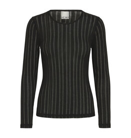 ICHI ICHI - Olivie Vertical Stripe Top (Black)