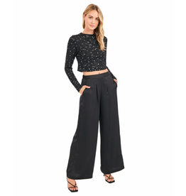 Sadie & Sage Sadie & Sage - Romy Satin Pleated Pant (Black)