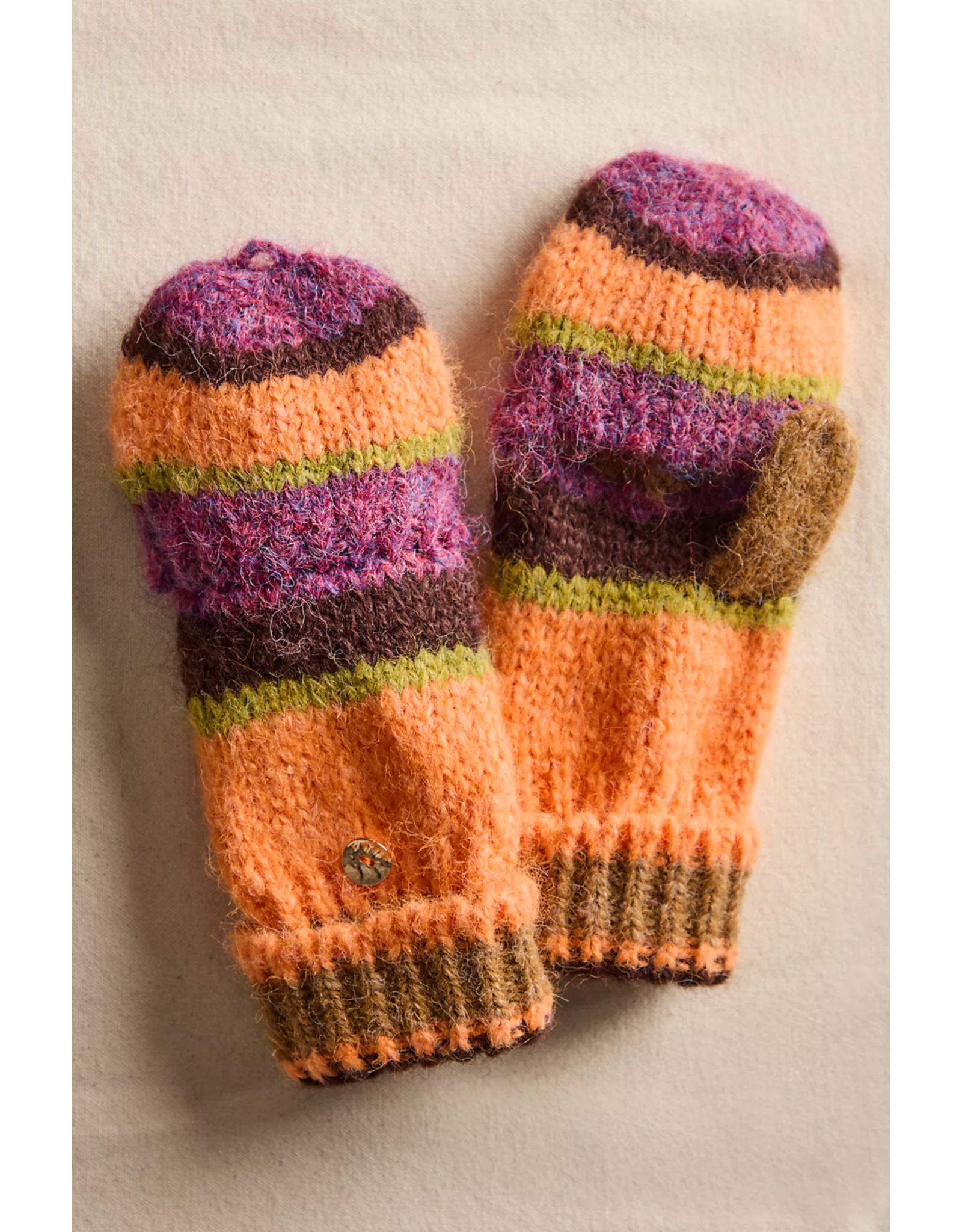 Free people Free People -   Super Stripe Gloves (Hot Coral)