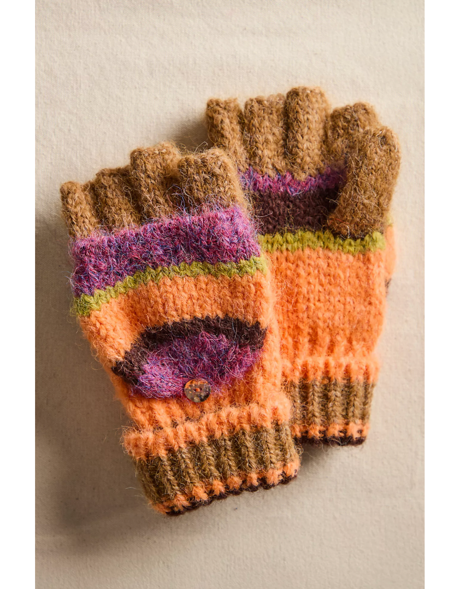 Free people Free People -   Super Stripe Gloves (Hot Coral)