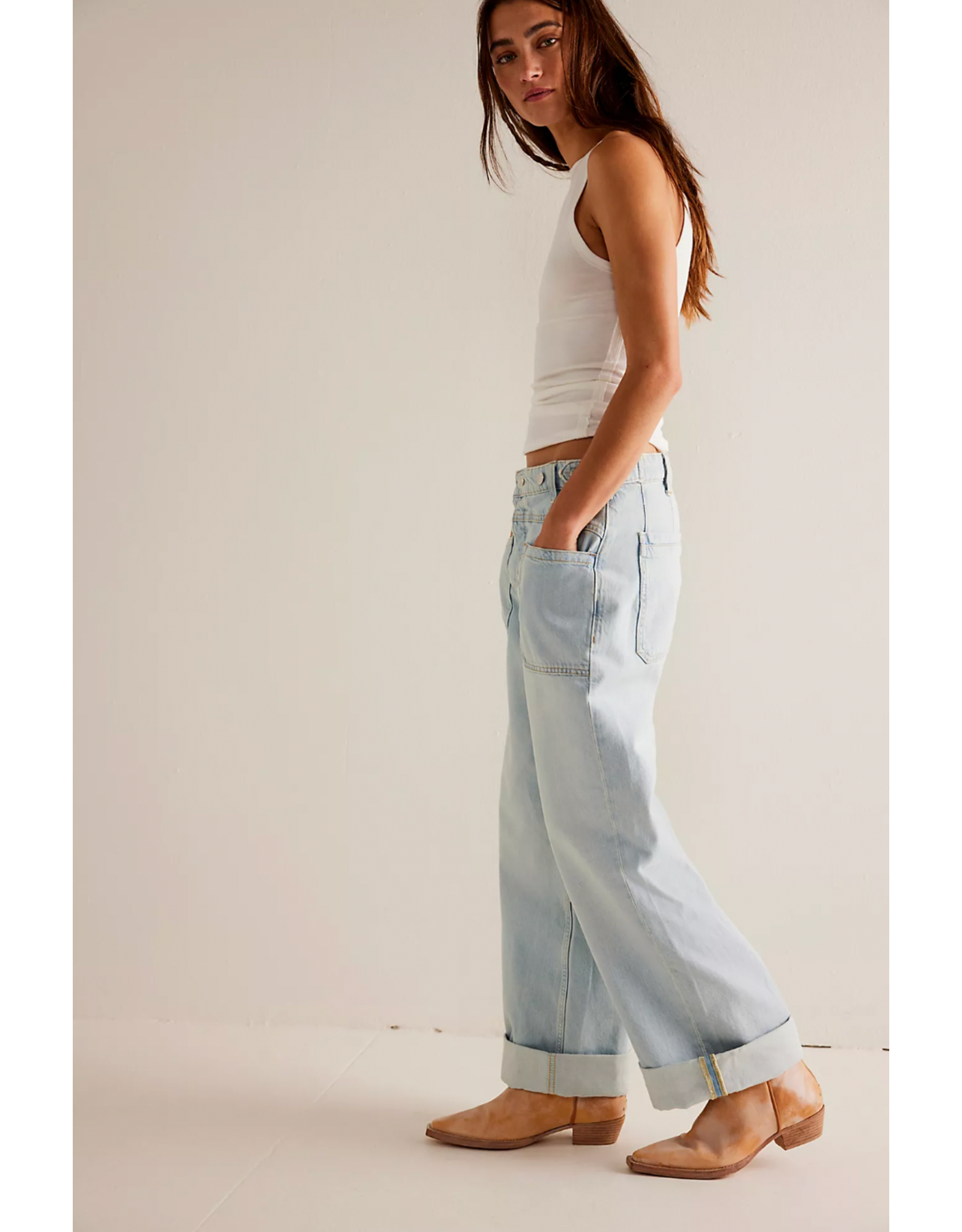 Free people Free People - Palmer Cuffed Jean (Daydream Blue)