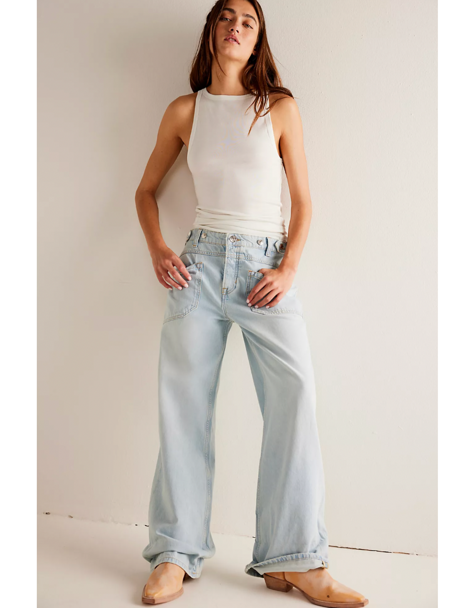 Free people Free People - Palmer Cuffed Jean (Daydream Blue)