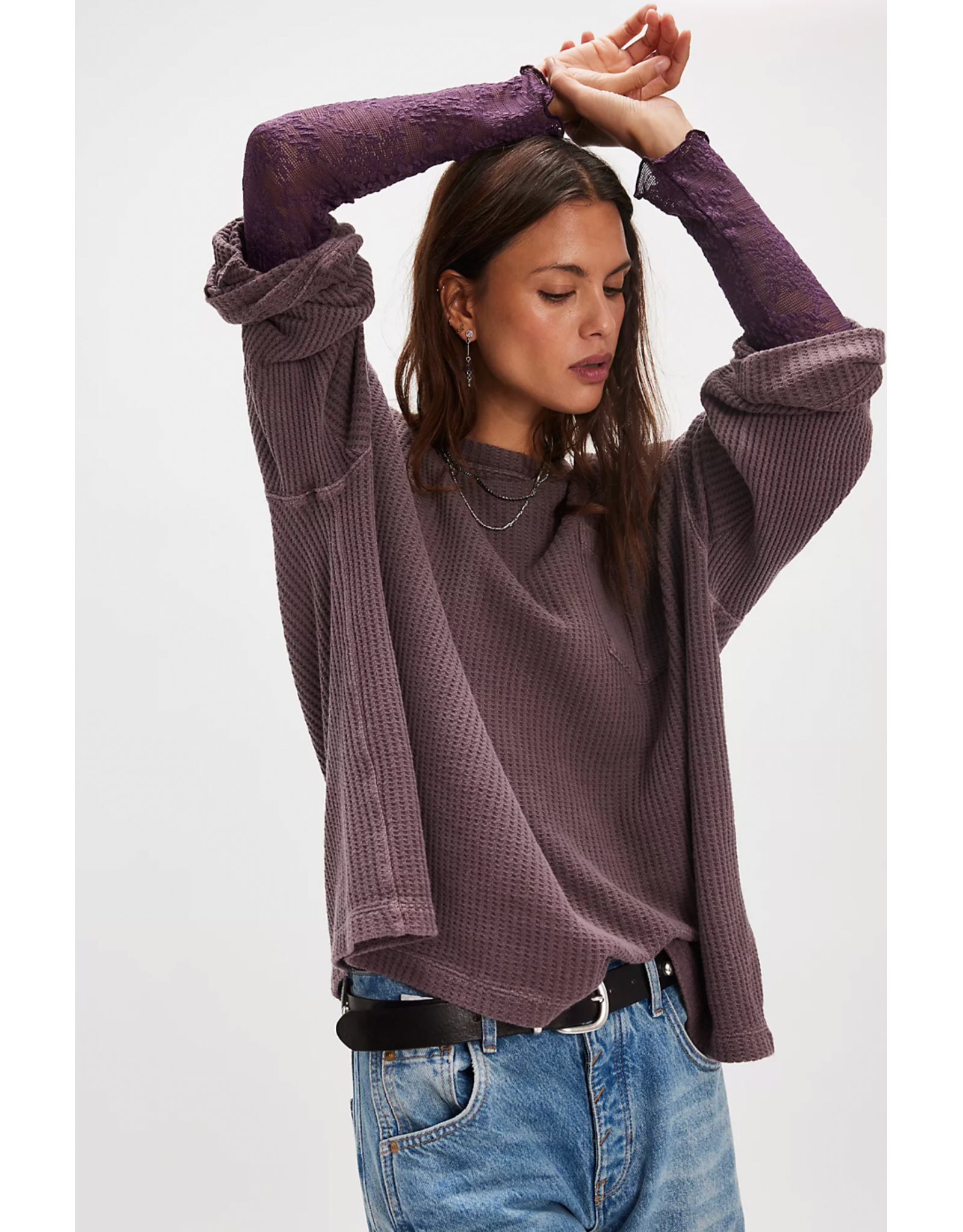 Free people Free People -  We The Free Dawson Pocket Thermal (Chocolate Grape)