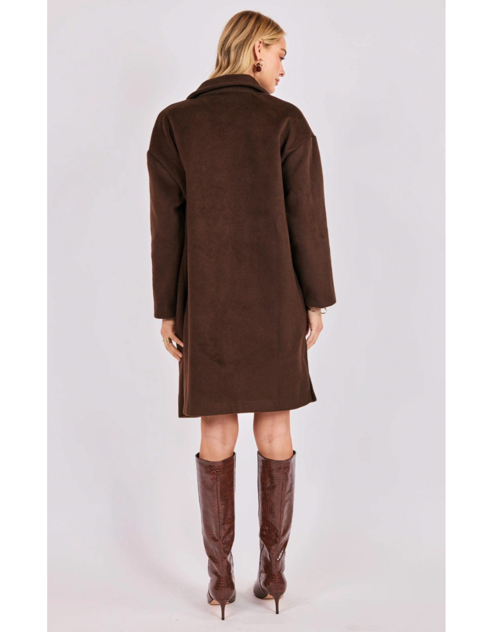 Sadie & Sage Sadie & Sage - Livia Open Front Long Coat (Espresso)