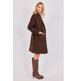 Sadie & Sage Sadie & Sage - Livia Open Front Long Coat (Espresso)