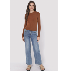 Sadie & Sage Sadie & Sage - Ronan Boat Neck Top (Dark Brown)