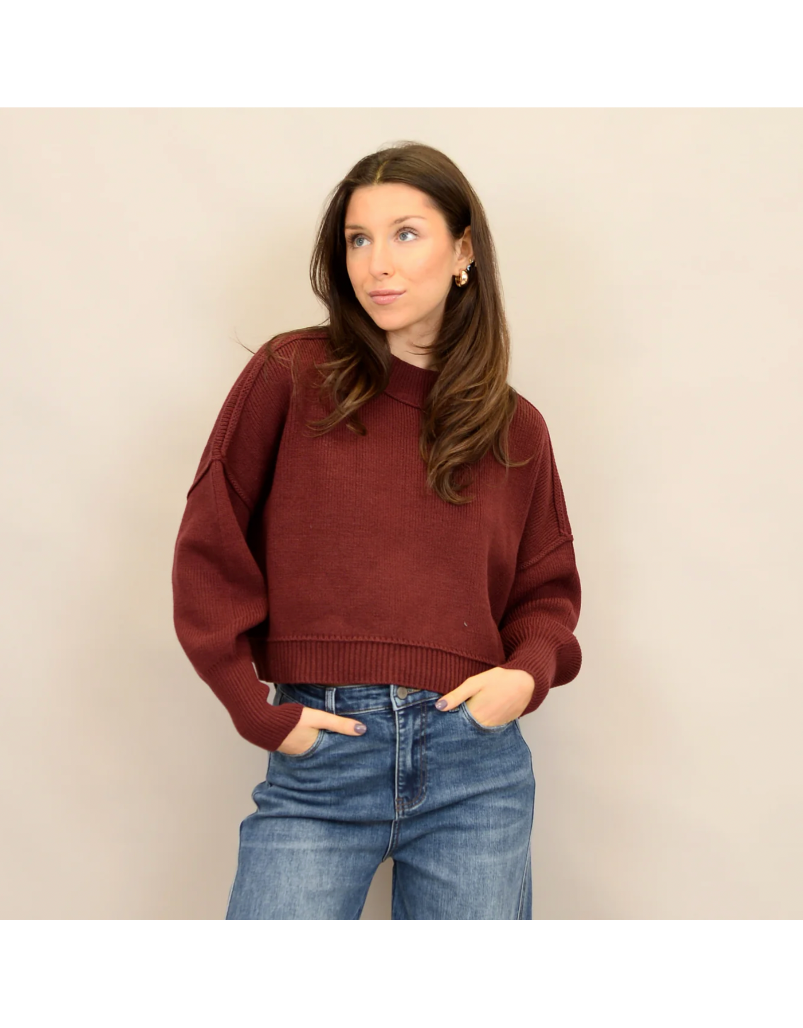 RD Style RD Style - Sumire Long Sleeve Crewneck Pullover (Oxblood)