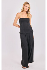 Sadie & Sage Sadie & Sage - Romy Satin Pleated Pant (Black) Sadie & Sage Sadie & Sage - Romy Satin Pleated Pant (Black)