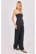 Sadie & Sage Sadie & Sage - Romy Satin Pleated Pant (Black) Sadie & Sage Sadie & Sage - Romy Satin Pleated Pant (Black)