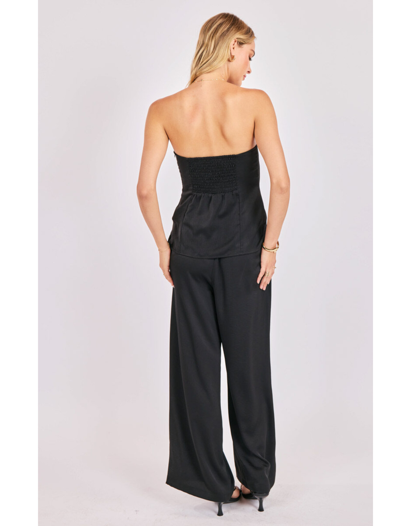 Sadie & Sage Sadie & Sage - Romy Satin Pleated Pant (Black)