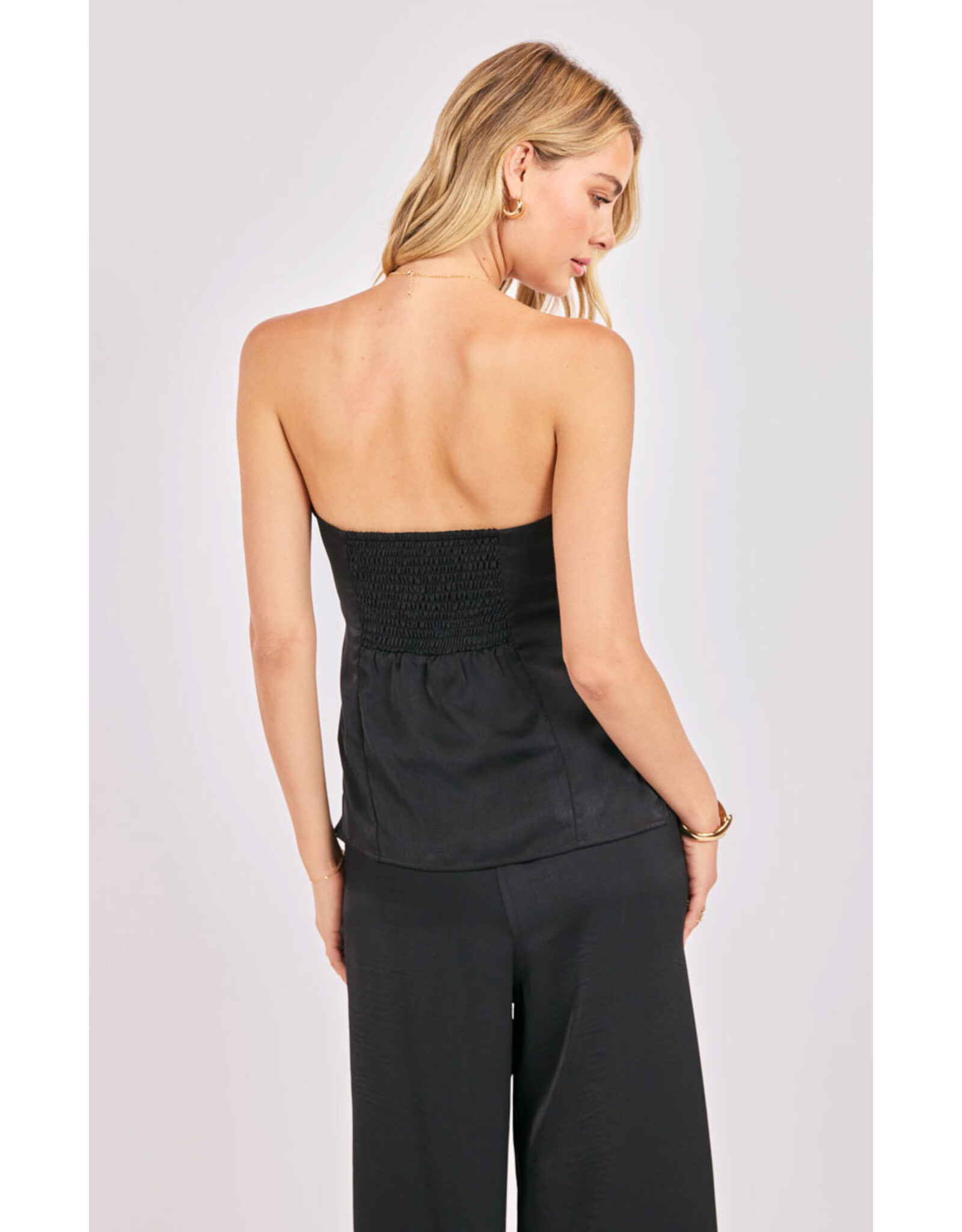 Sadie & Sage Sadie & Sage - Romy Satin Tube Top (Black)