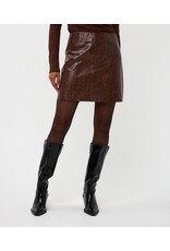 EsQualo Esqualo - Faux Leather Skirt (Chocolate Brown)