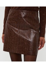 EsQualo Esqualo - Faux Leather Skirt (Chocolate Brown)