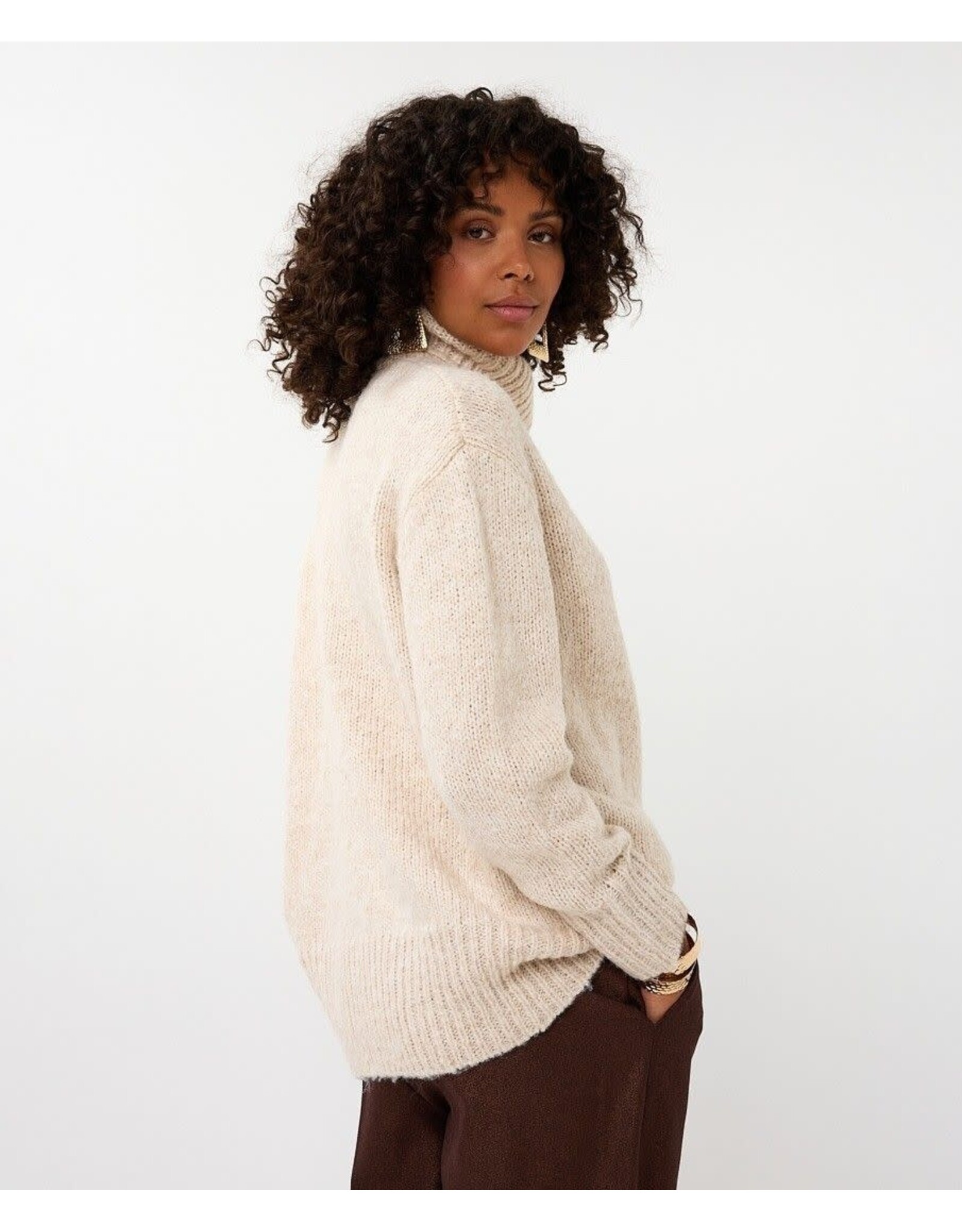 EsQualo Esqualo - Turtleneck Sweater (Light Sand)