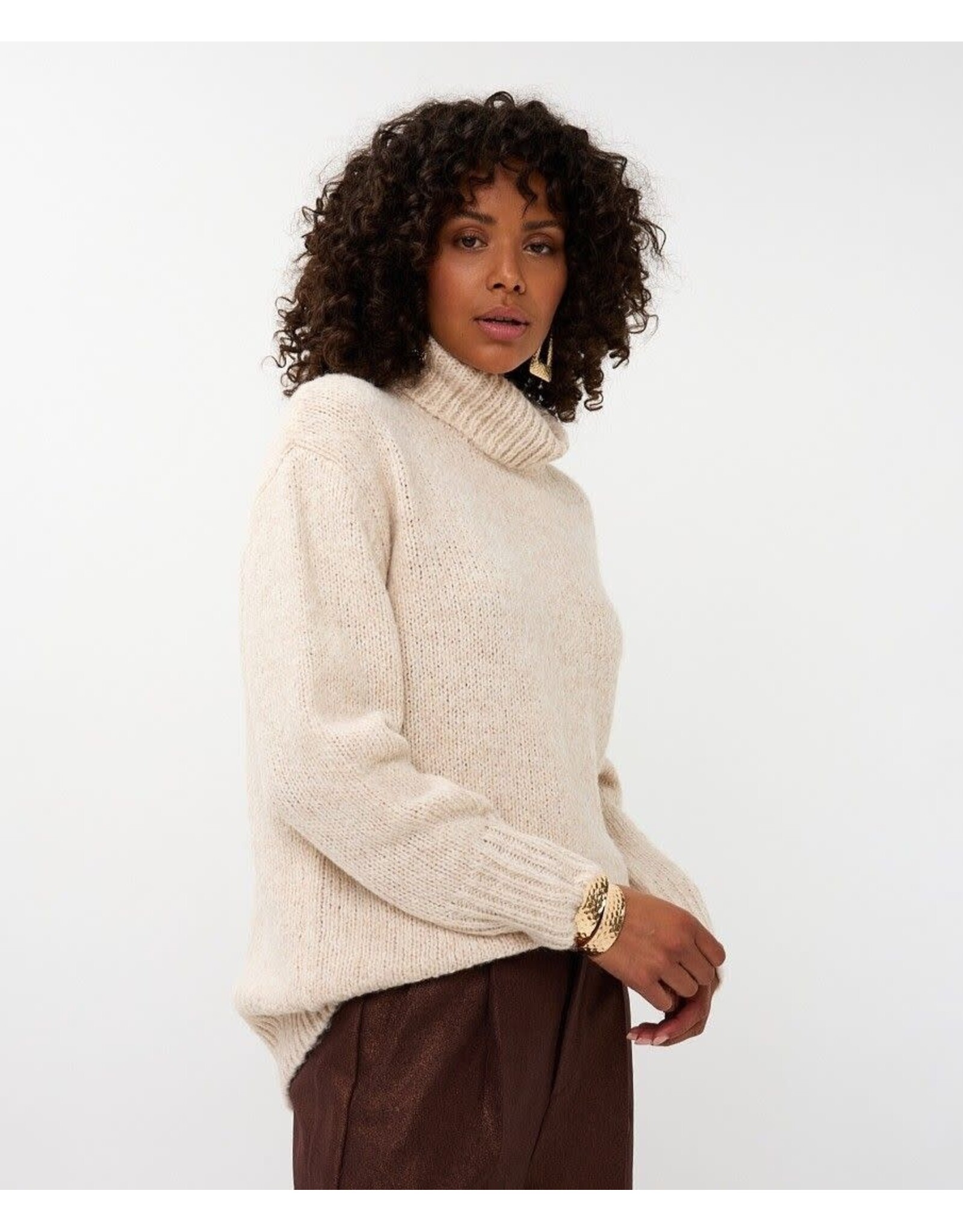 EsQualo Esqualo - Turtleneck Sweater (Light Sand)