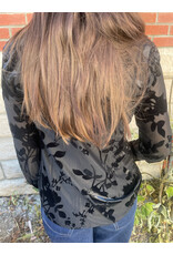 Papillon Papillon - Burnout Mesh Button Front Top (Black)