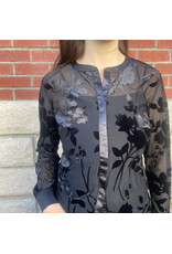 Papillon Papillon - Burnout Mesh Button Front Top (Black)