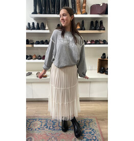 Papillon Papillon - Tiered Pleated Tulle Skirt (Cream)