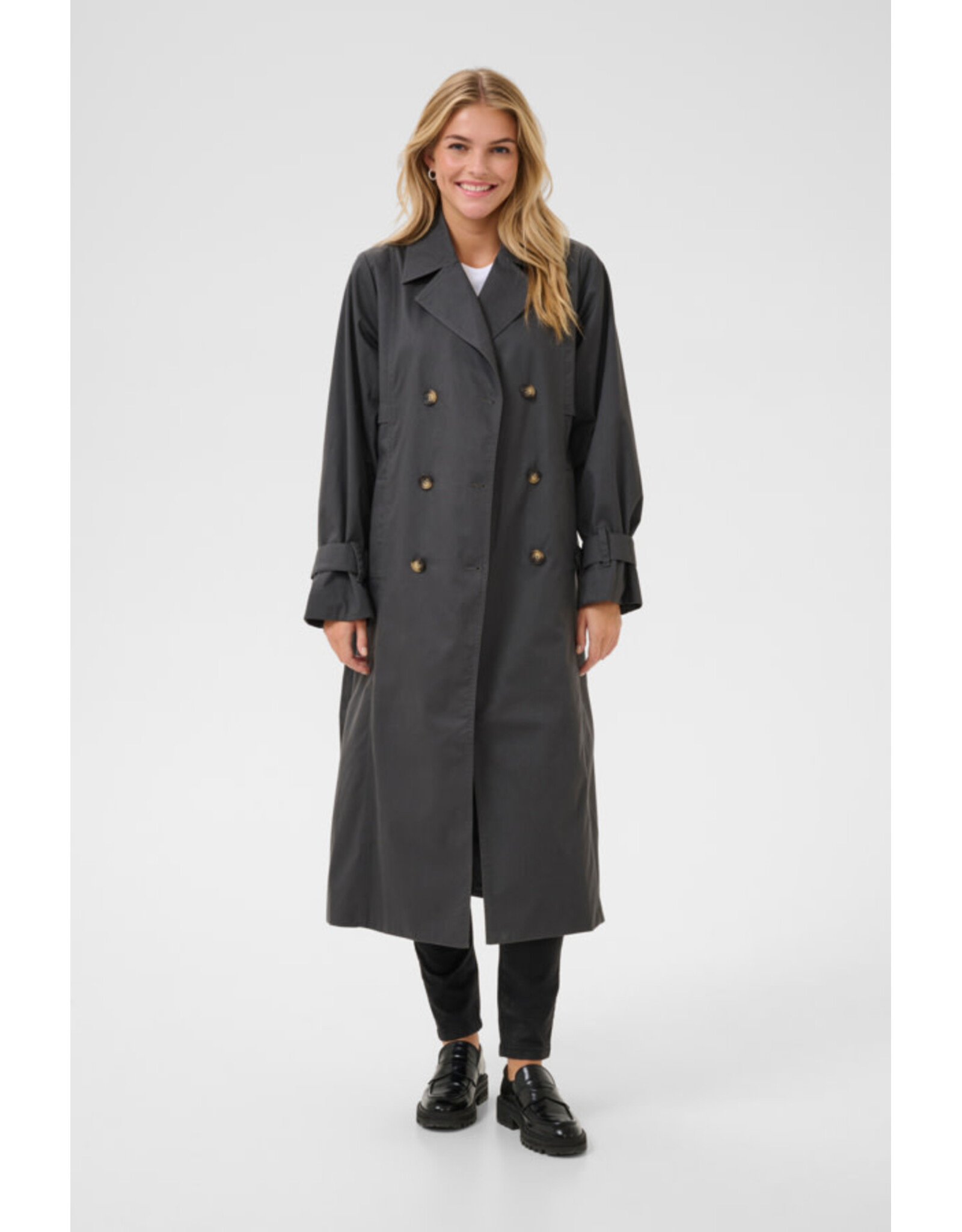 Kaffe Kaffe - Patricia Trench Coat (Black Oyster)