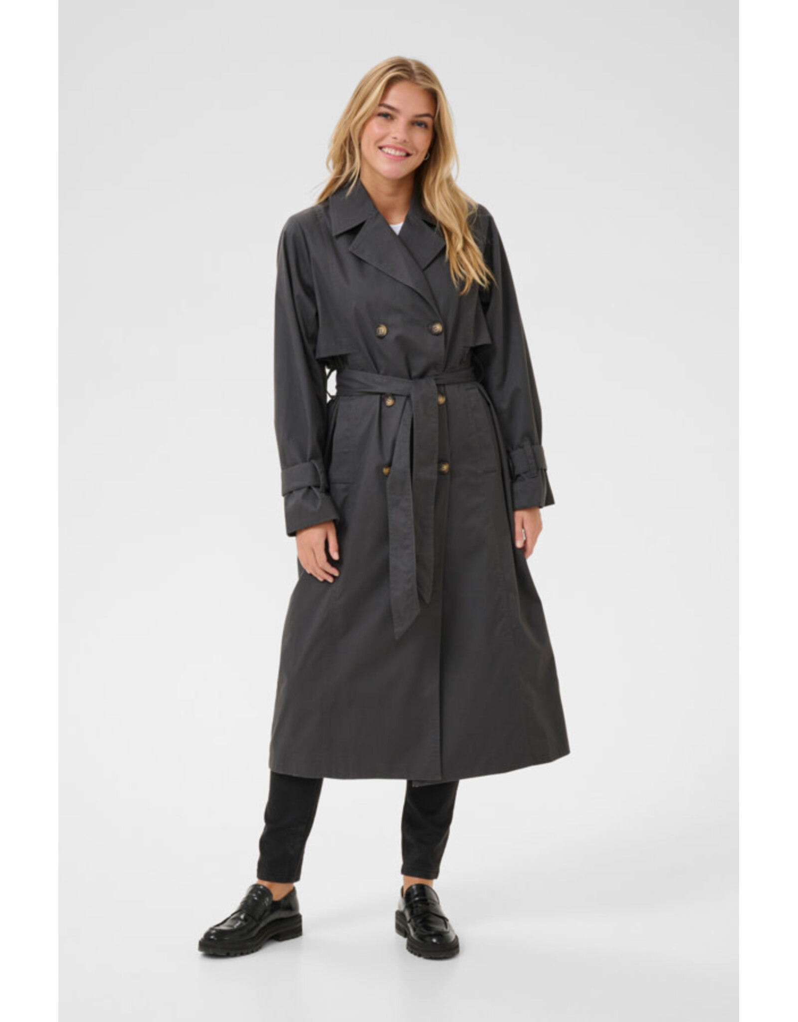 Kaffe Kaffe - Patricia Trench Coat (Black Oyster)