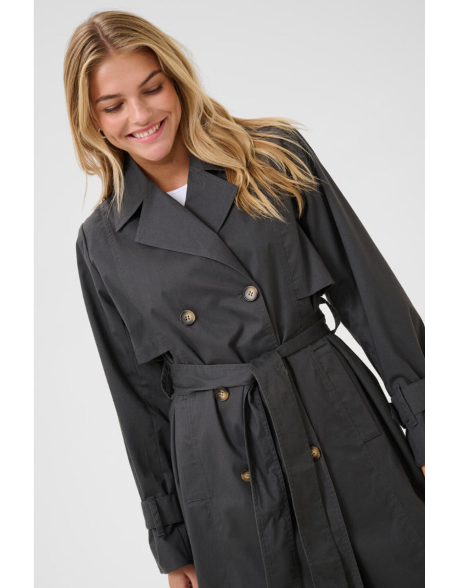 Kaffe Kaffe - Patricia Trench Coat (Black Oyster)