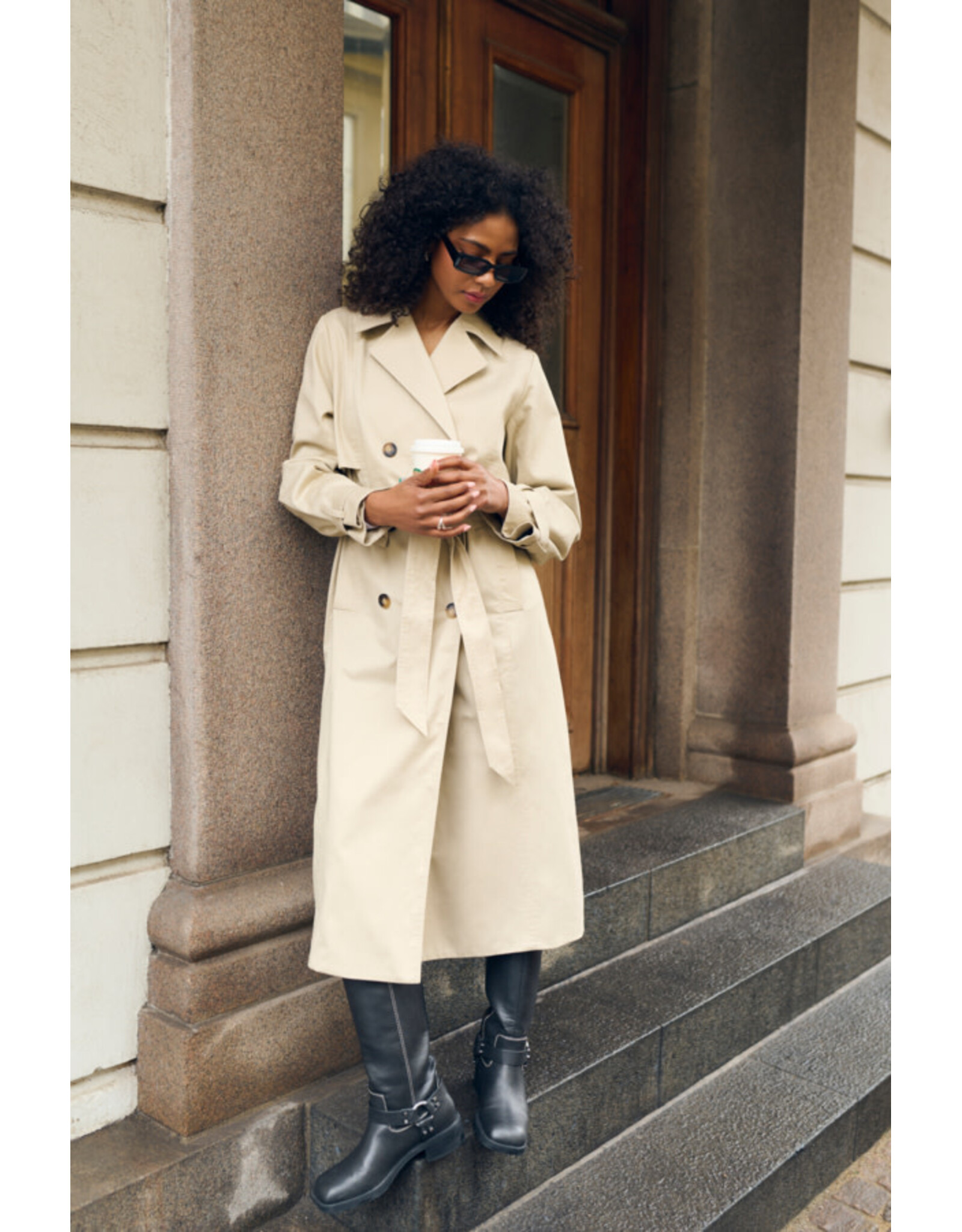 Kaffe Kaffe - Patricia Trench Coat (Feather Grey)