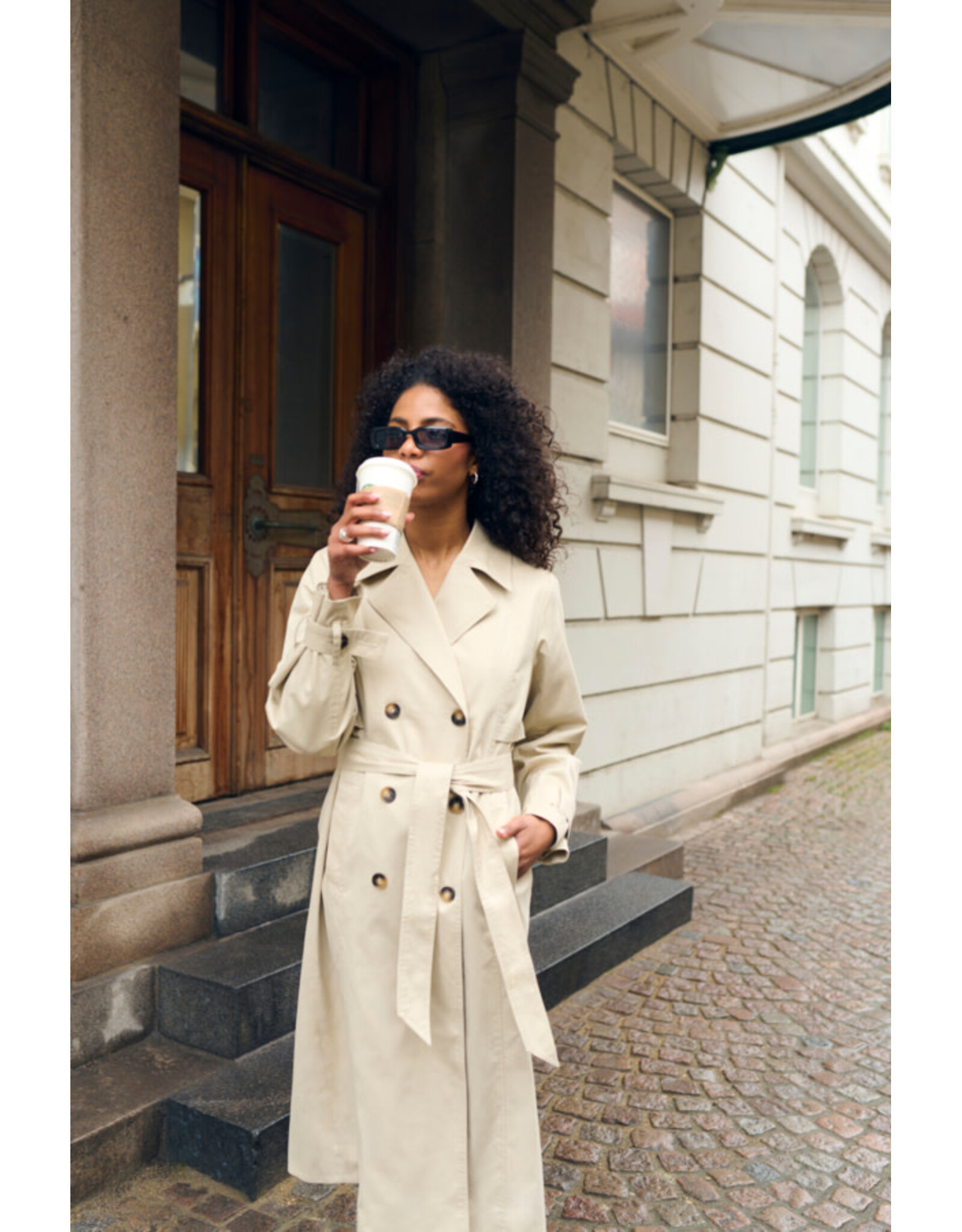 Kaffe Kaffe - Patricia Trench Coat (Feather Grey)