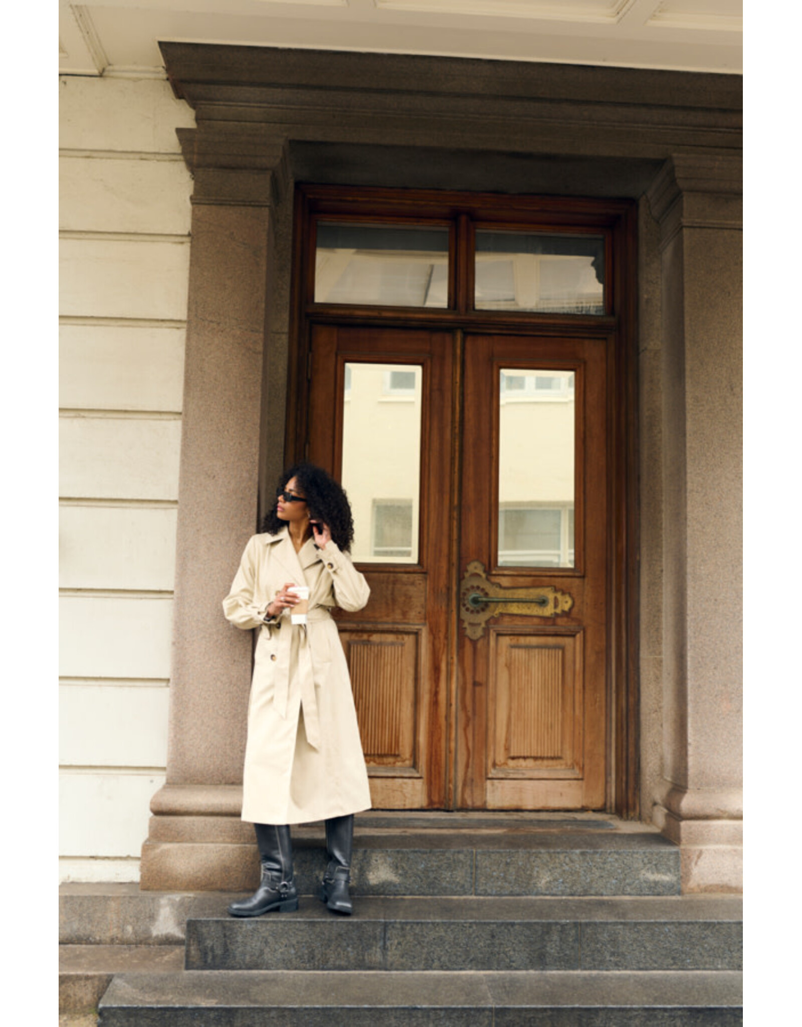 Kaffe Kaffe - Patricia Trench Coat (Feather Grey)