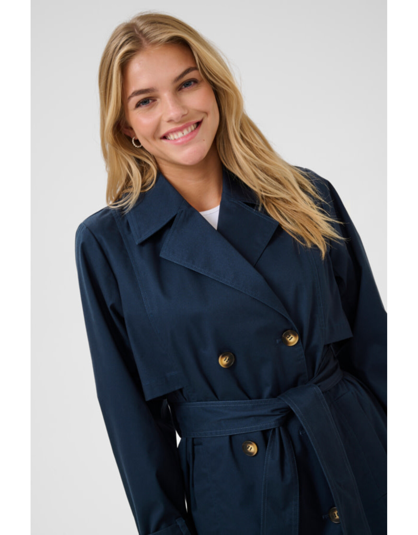 Kaffe Kaffe - Patricia Trench Coat (Midnight Marine)