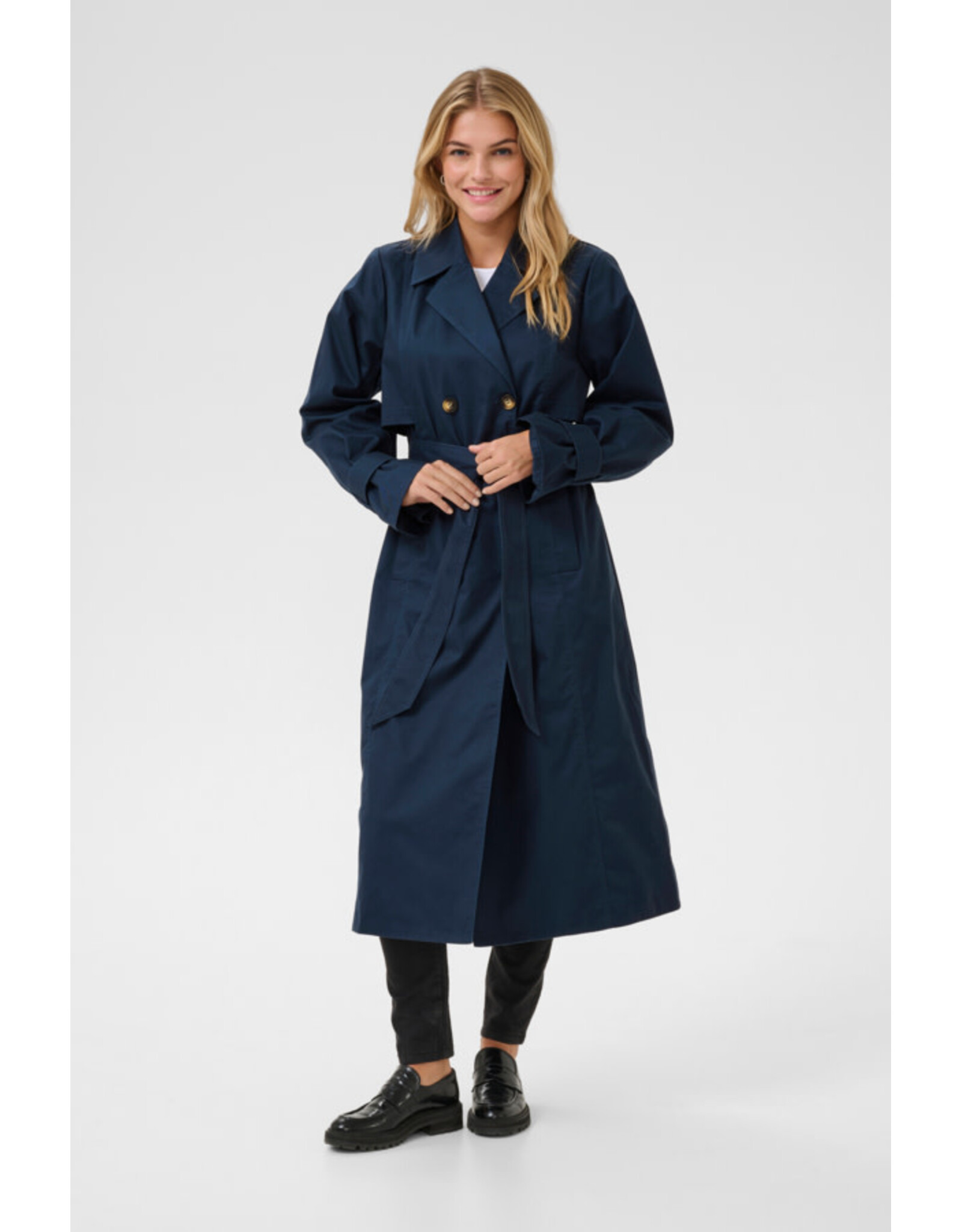 Kaffe Kaffe - Patricia Trench Coat (Midnight Marine)