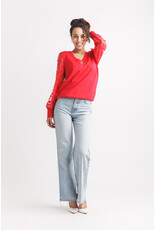 Papillon Papillon - V Neck Sweater with Polka Dot (Red)