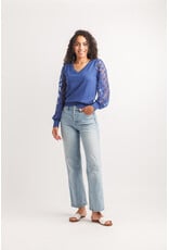 Papillon Papillon - V Neck Sweater with Polka Dot (Cobalt)