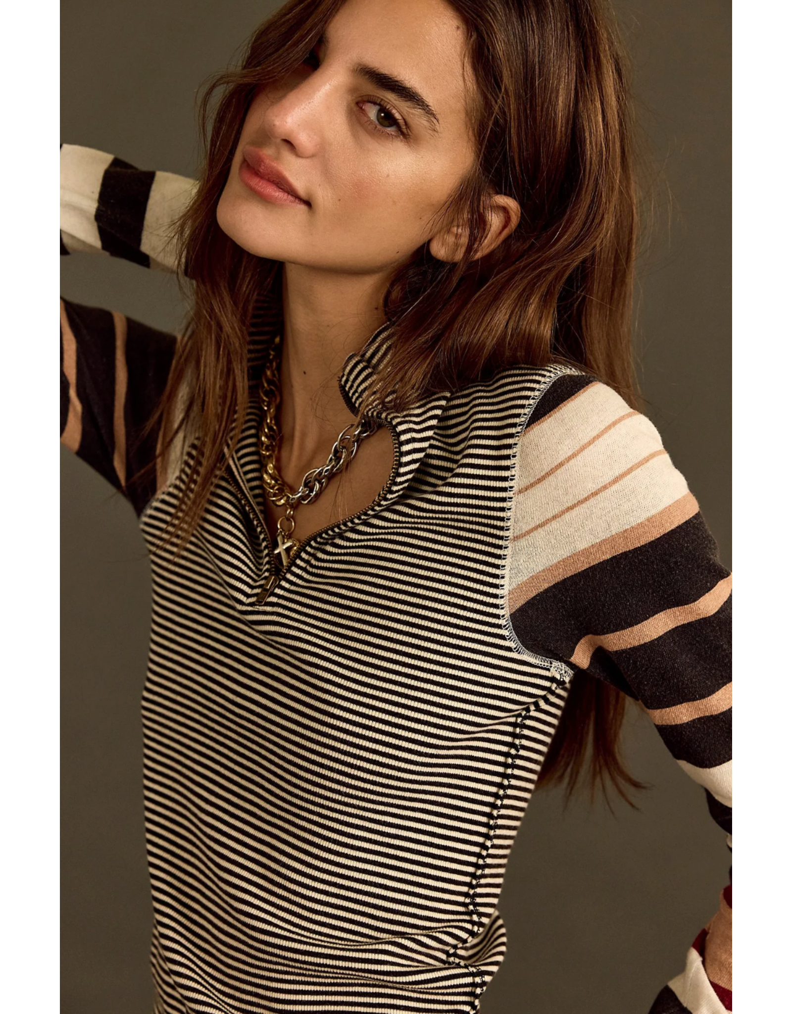 Free people Free People - Avery Zip Up (Black Combo)