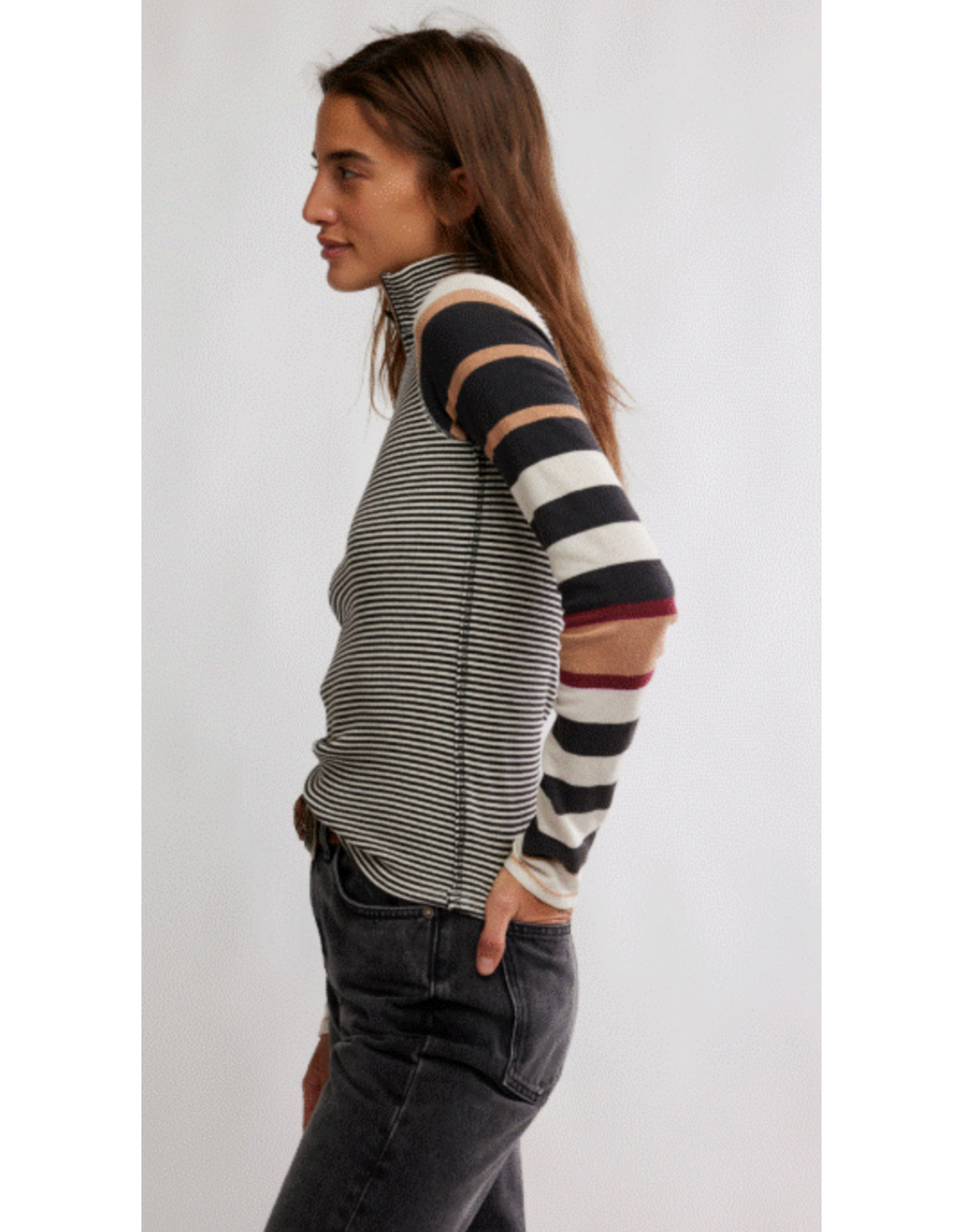 Free people Free People - Avery Zip Up (Black Combo)