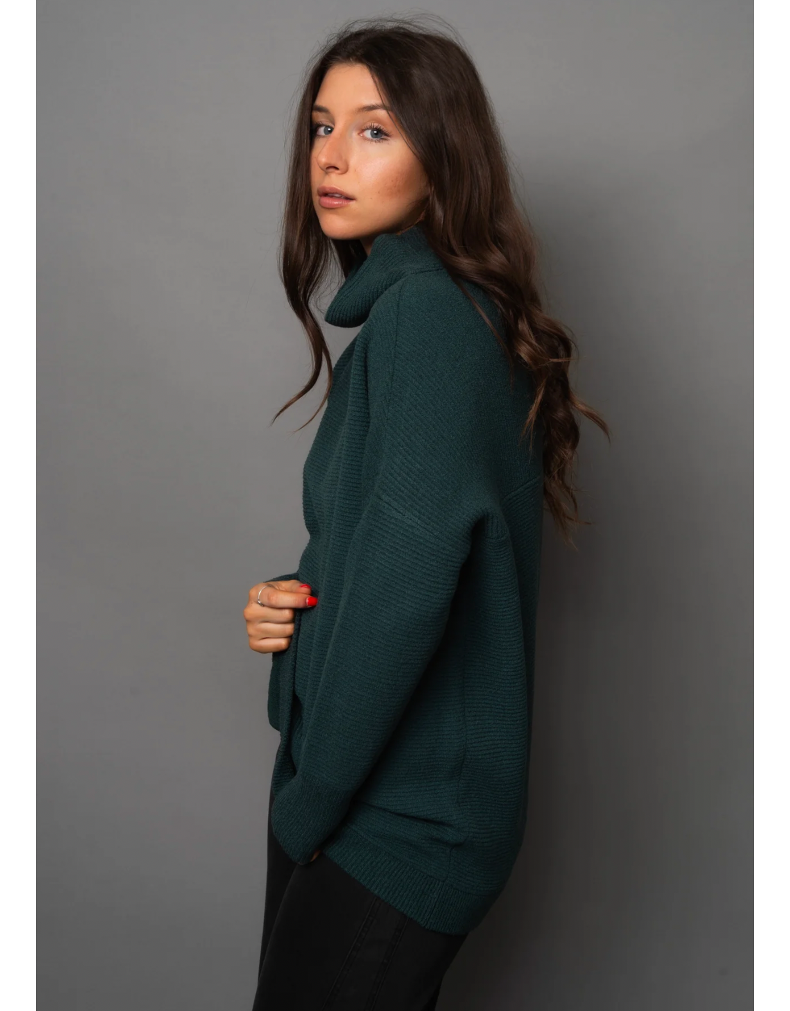 RD Style RD Style - Nancy ottoman mock neck sweater (Dark Green)