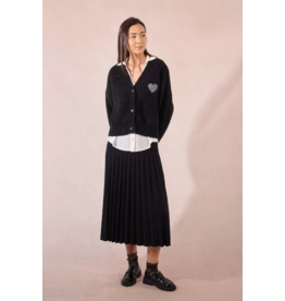 Molly Bracken Molly Bracken -  Heart Print Cardigan (Black)