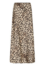 ICHI ICHI - Xendra Long Satin Skirt (Leopard - Black) ICHI ICHI - Xendra Long Satin Skirt (Leopard - Black)