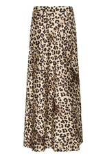 ICHI ICHI - Xendra Long Satin Skirt (Leopard - Black) ICHI ICHI - Xendra Long Satin Skirt (Leopard - Black)