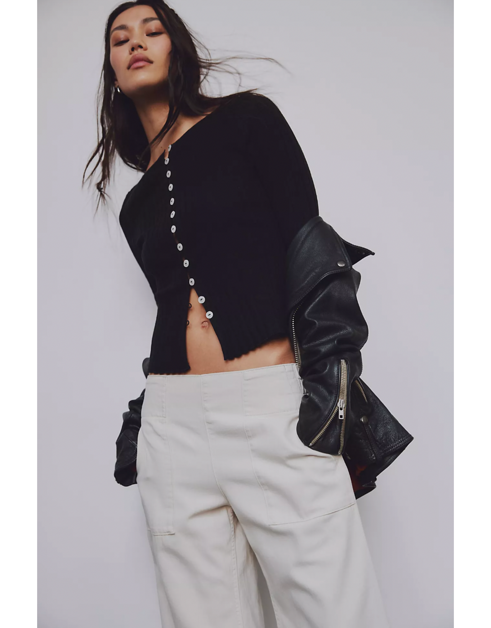 Free people Free People - Tilly Long-Sleeve Cardi (Black)