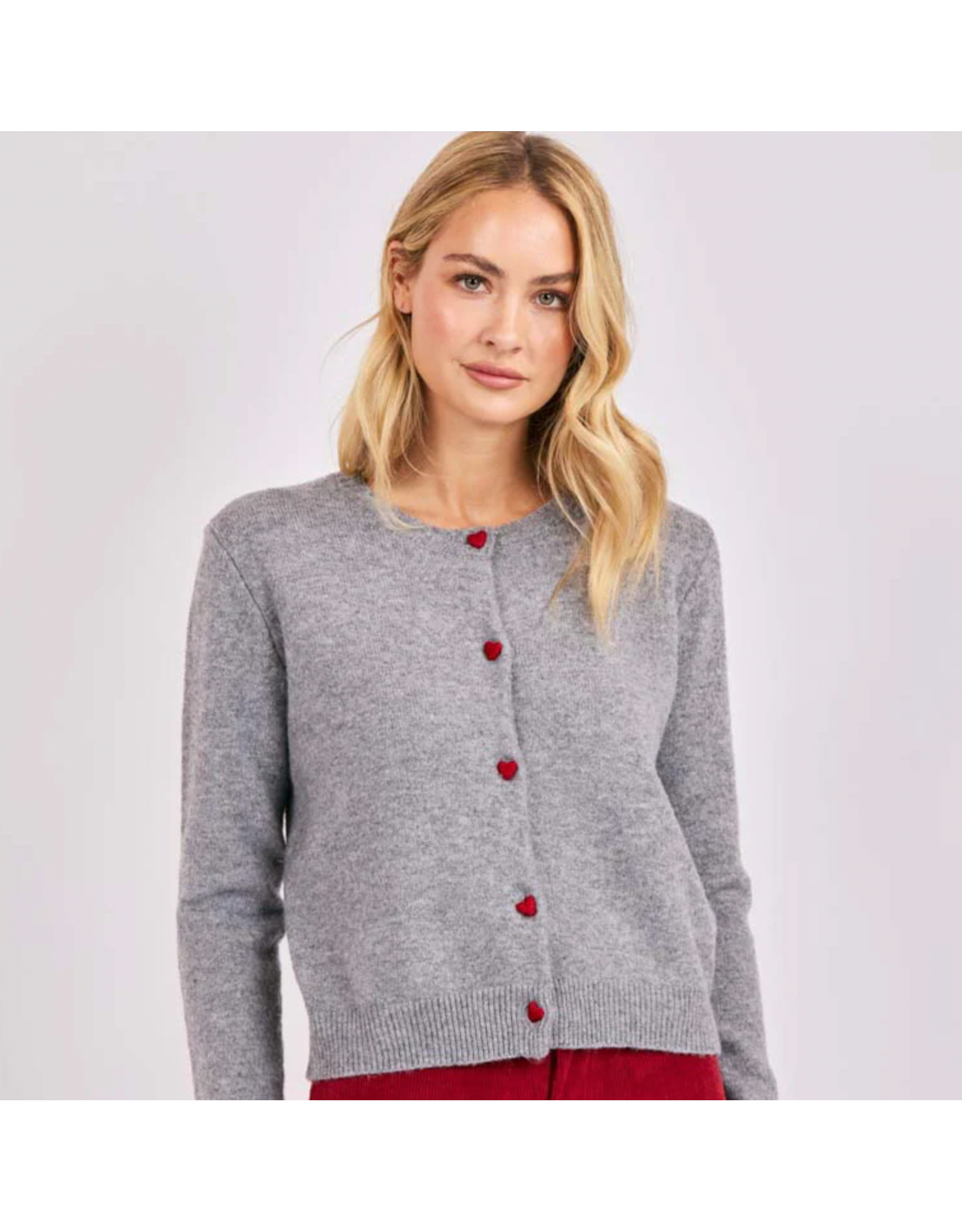 Sadie & Sage Sadie & Sage - Leighton Heart Button Cardi (Grey)